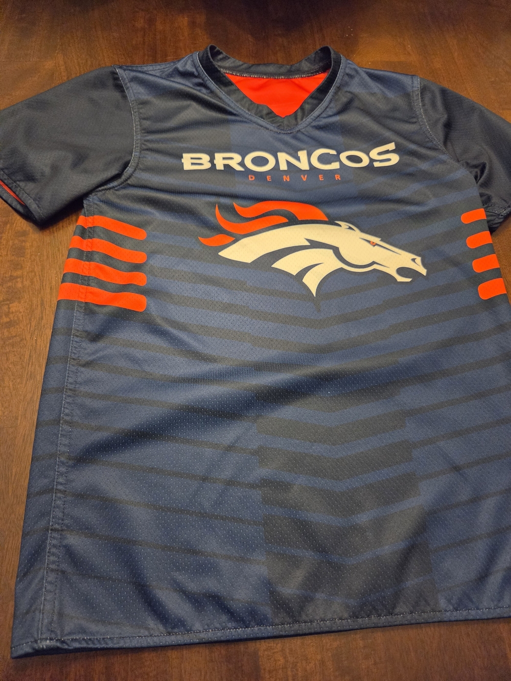 Denver Broncos Kids Reversable Navy & Orange Athletic Jersey